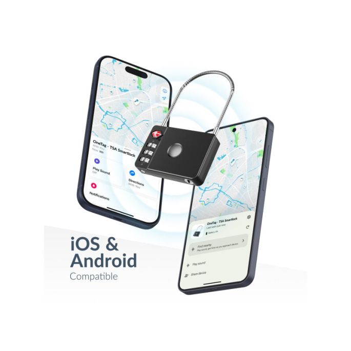 Beeep OneTag Apple Find My & Android Tracker - Anti-loss TSA Approved Smartlock - Black