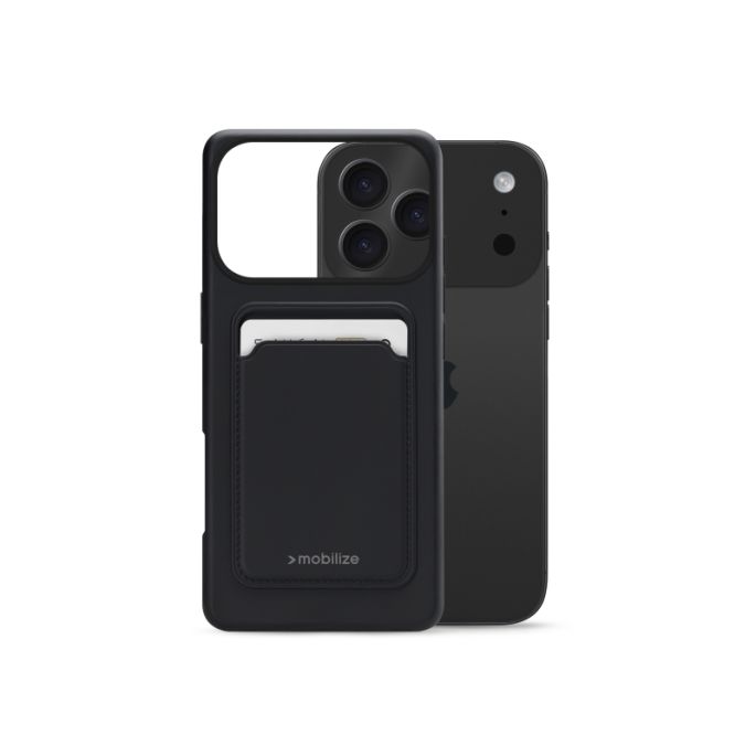 Mobilize Rubber Gelly Card Case Apple iPhone 17 Pro Matt Black