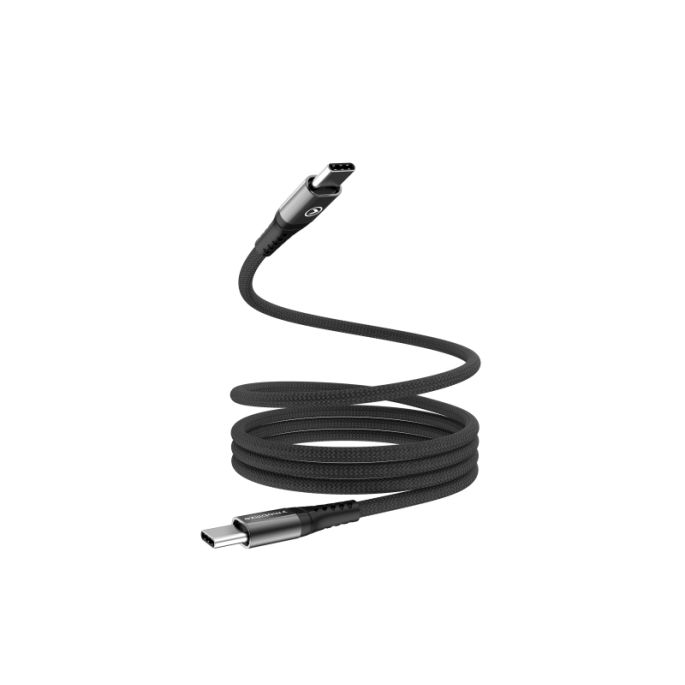 Mobilize Magnetic Nylon Cable - USB-C to USB-C - 1m. - 100W Black