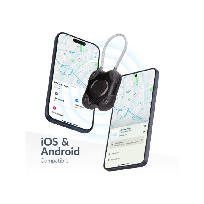 Beeep OneTag Apple Find My & Android Tracker - Waterproof Lock - Black