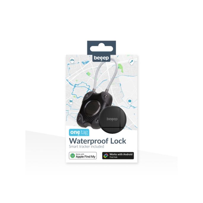 Beeep OneTag Apple Find My & Android Tracker - Waterproof Lock - Black