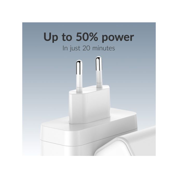 Mobilize Wall Charger 2x USB-C + 1x USB GaN 100W with PD/PPS White