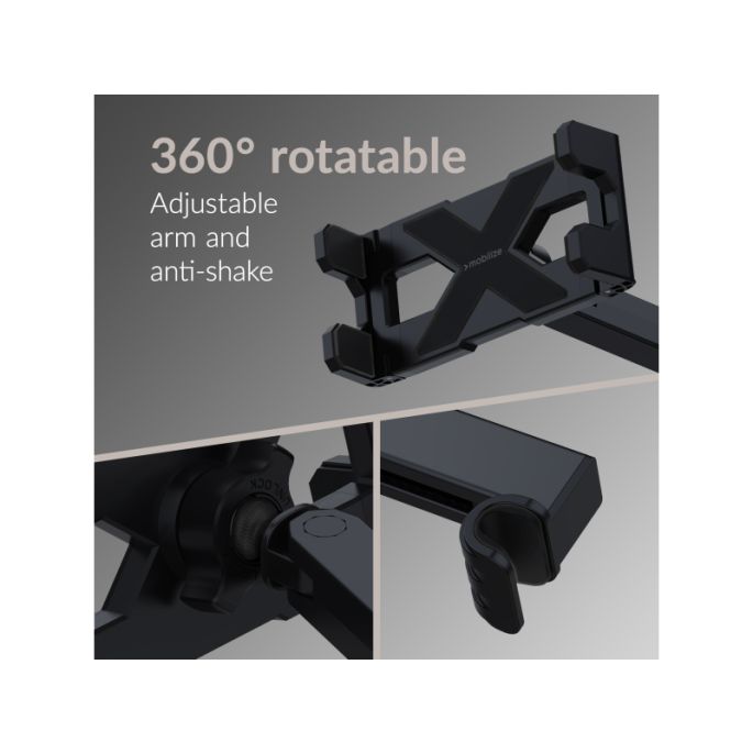 Mobilize Headrest Tablet & Smartphone Car Holder Black