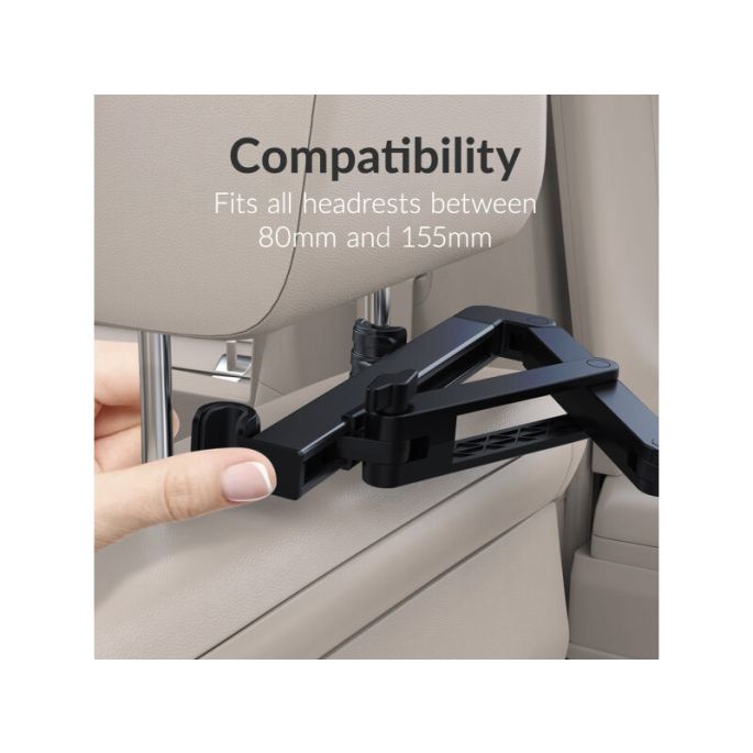 Mobilize Headrest Tablet & Smartphone Car Holder Black