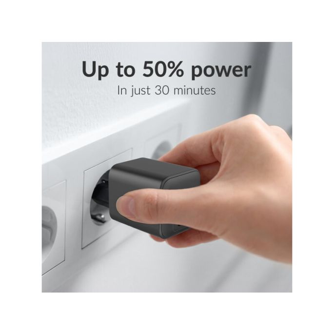 Mobilize Wall Charger USB-C + USB GaN 30W with PD/PPS Black