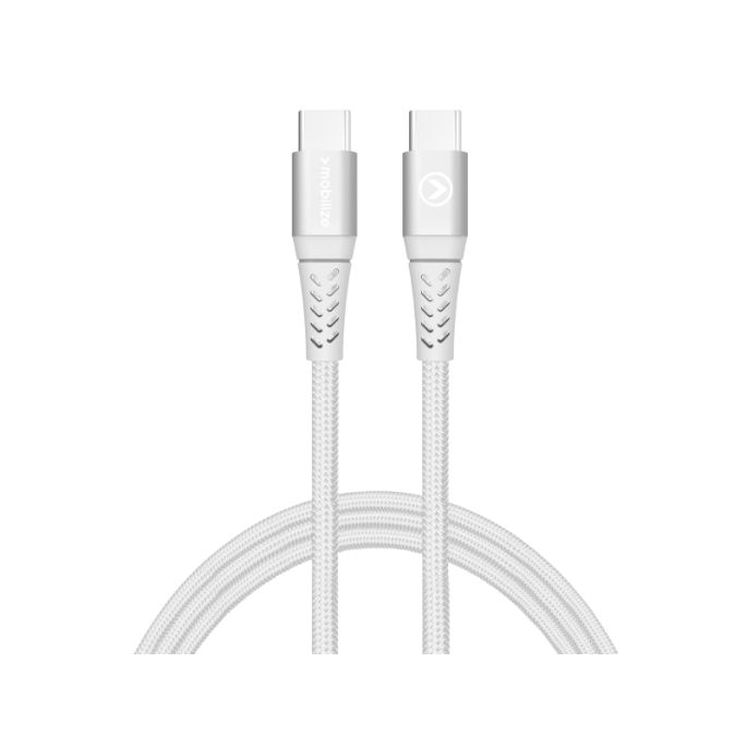 Mobilize Strong Nylon Cable USB-C to MFi Lightning 2m. 60W White (Bulk)