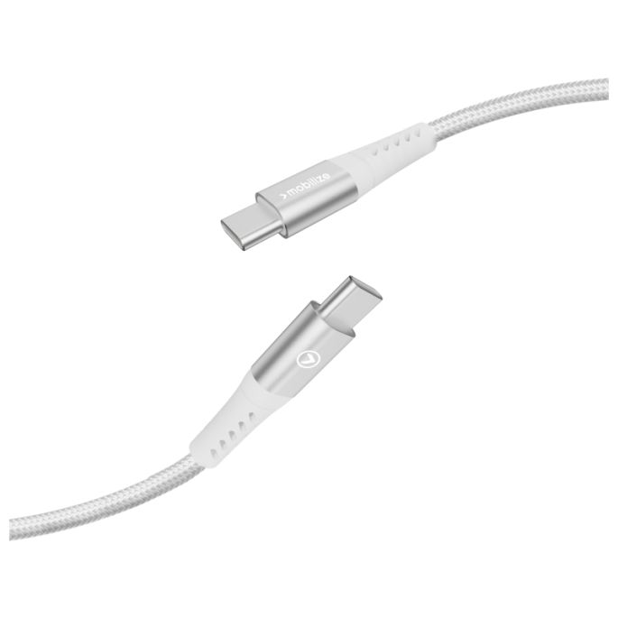 Mobilize Strong Nylon Cable USB-C to MFi Lightning 2m. 60W White (Bulk)