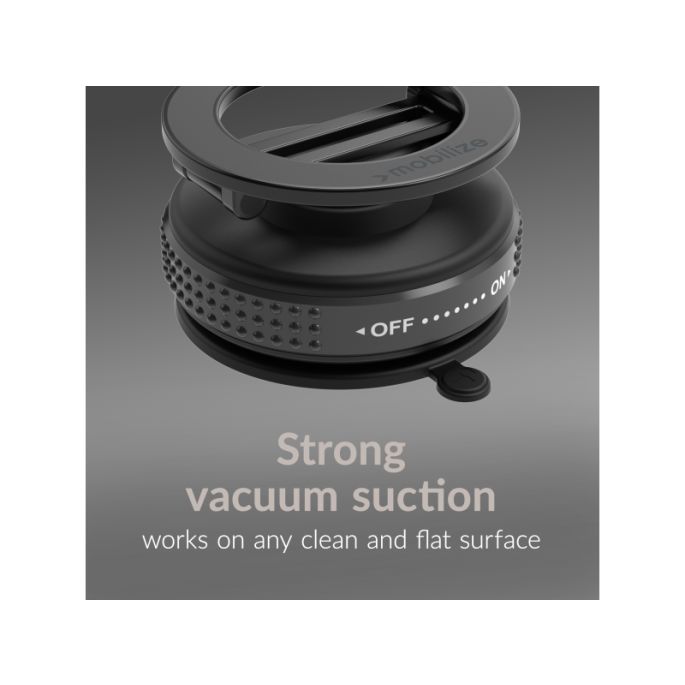 Mobilize MagSafe Compatible Phone Holder - 360° Rotatable & Foldable - Vacuum Suction - Black