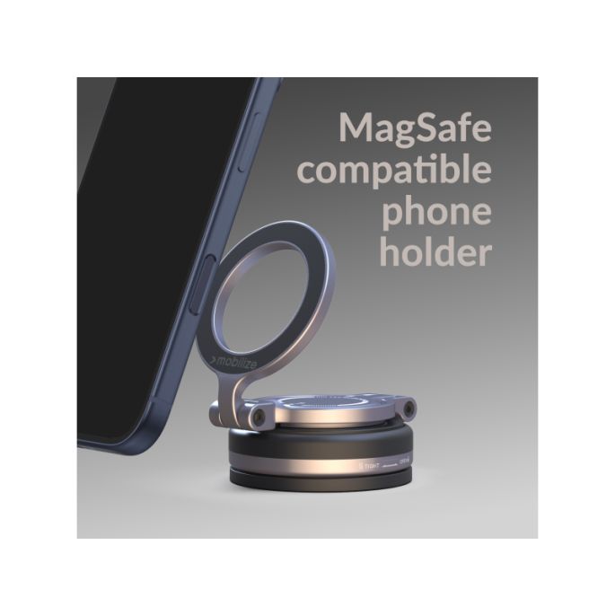 Mobilize MagSafe Compatible Phone Holder - 360° Rotatable & Foldable - Vacuum Suction - Premium Alloy