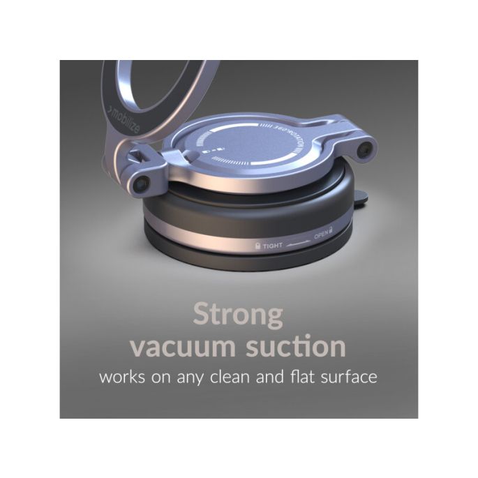 Mobilize MagSafe Compatible Phone Holder - 360° Rotatable & Foldable - Vacuum Suction - Premium Alloy