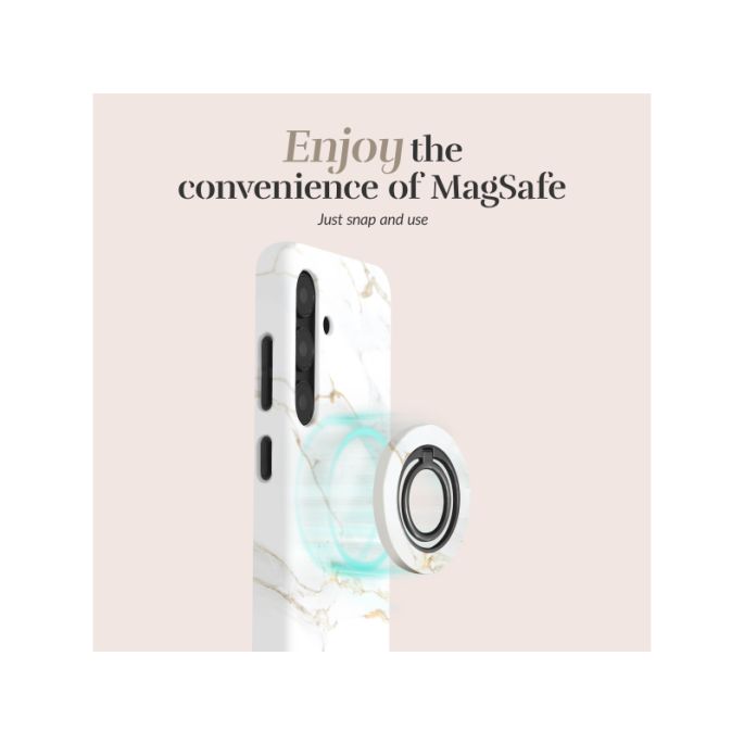 MIO White Marble Magsafe Compatible for Samsung A37 5G