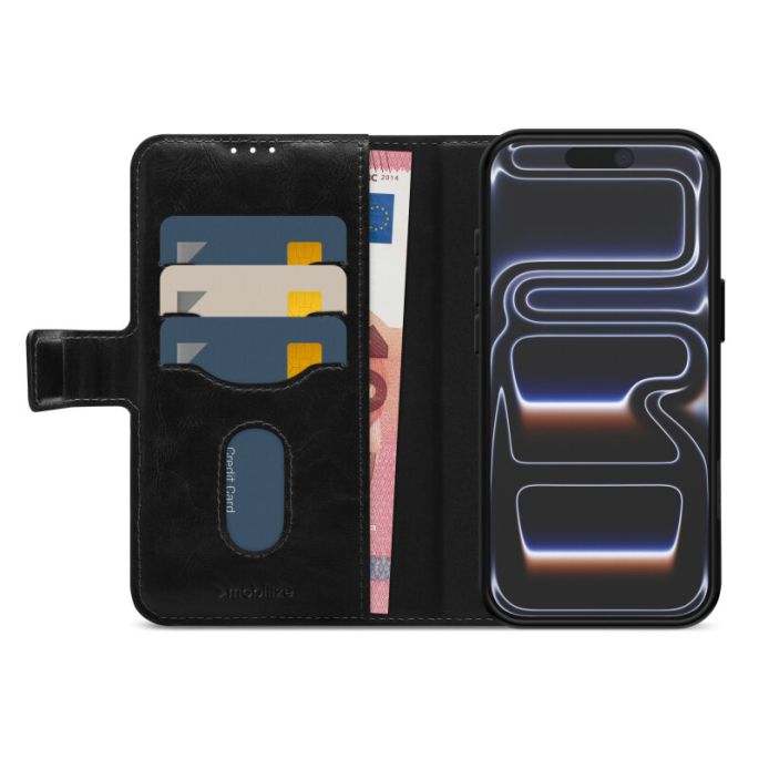 Mobilize 2in1 Magsafe Compatible Gelly Wallet Case Apple iPhone 17 Pro/18 Pro Black