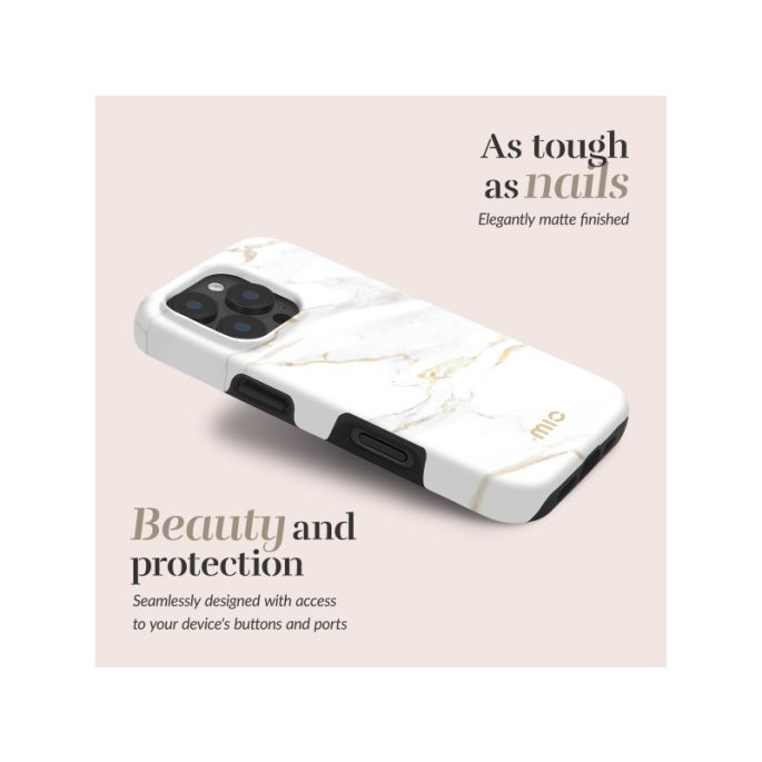 MIO White Marble Magsafe Compatible for iPhone 17 Pro/18 Pro