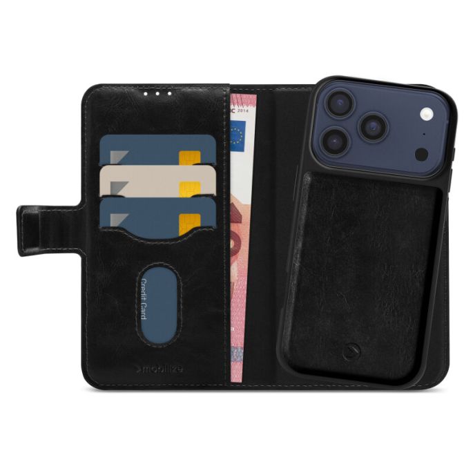 Mobilize 2in1 Magsafe Compatible Gelly Wallet Case Apple iPhone 17 Pro Max/18 Pro Max Black