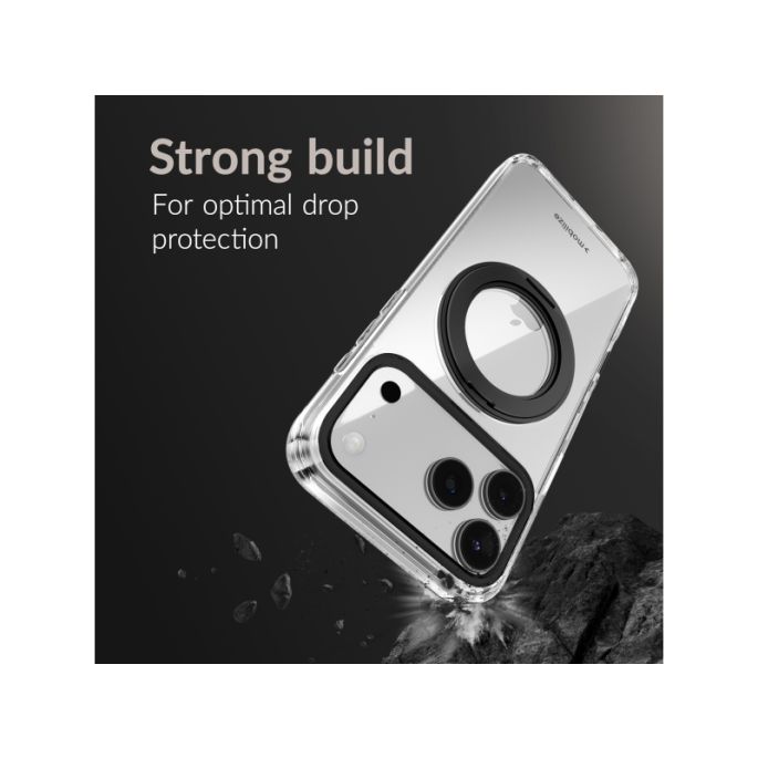 Mobilize MagSafe Compatible 360 Rotating Ring Stand Case Apple iPhone 17 Pro/18 Pro Clear/Black