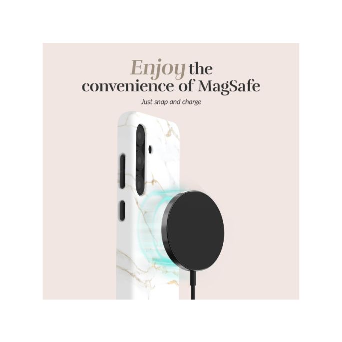 MIO White Marble Magsafe Compatible for Samsung S25 FE 5G/S26 FE 5G