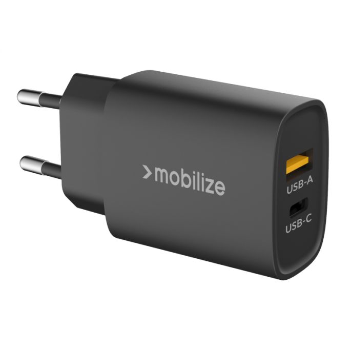 Mobilize Wall Charger USB-C + USB 20W Black (BULK)