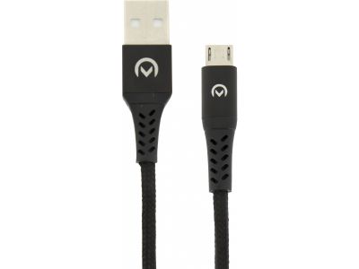 Mobilize Gevlochten Micro USB Kabel 20cm - Zwart