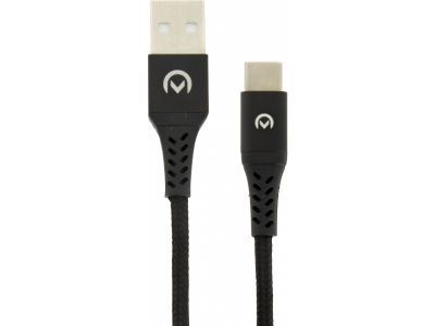 Mobilize Gevlochten USB-C Kabel 1m. - Zwart