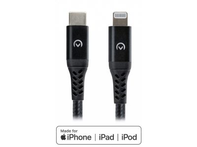 Mobilize Nylon Braided Fast Charge/Sync Cable USB-C to MFi Lightning 60W 1m. Black