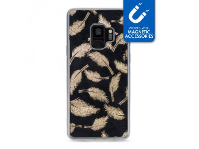 My Style Magneta Case for Samsung Galaxy S9 Golden Feathers