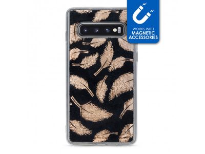 My Style Magneta Case for Samsung Galaxy S10 Golden Feathers