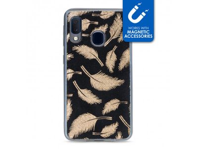 My Style Magneta Case for Samsung Galaxy A20e Golden Feathers