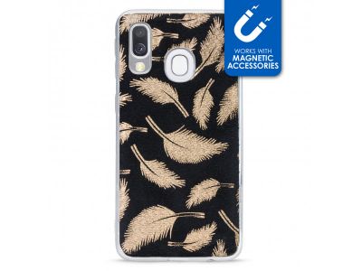 My Style Magneta Case for Samsung Galaxy A40 Golden Feathers