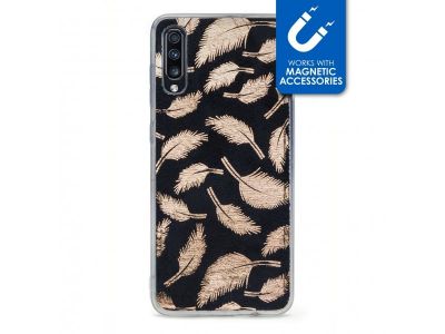 My Style Magneta Case for Samsung Galaxy A70 Golden Feathers