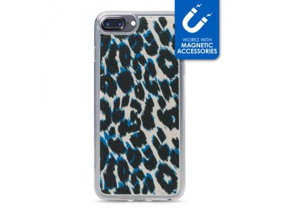 My Style Magneta Case voor Apple iPhone 6 Plus/6S Plus/7 Plus/8 Plus - Luipaard/Blauw