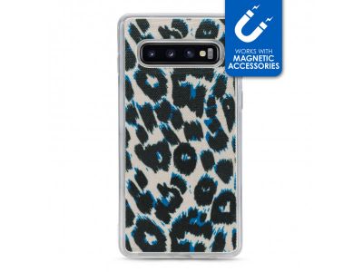 My Style Magneta Case voor Samsung Galaxy S10 - Luipaard/Blauw