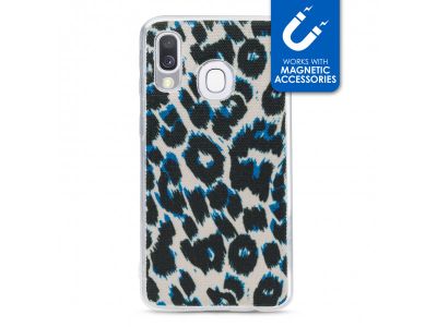 My Style Magneta Case voor Samsung Galaxy A40 - Luipaard/Blauw