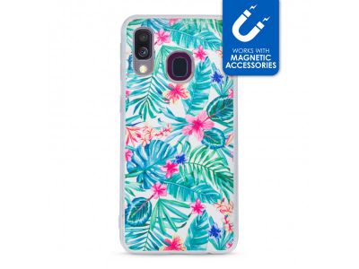 My Style Magneta Case voor Samsung Galaxy A40 - Wit Jungle