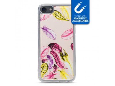 My Style Magneta Case for Apple iPhone 6/6S/7/8/SE (2020) Beige Feathers