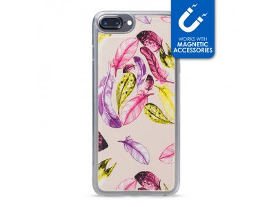 My Style Magneta Case for Apple iPhone 6 Plus/6S Plus/7 Plus/8 Plus Beige Feathers