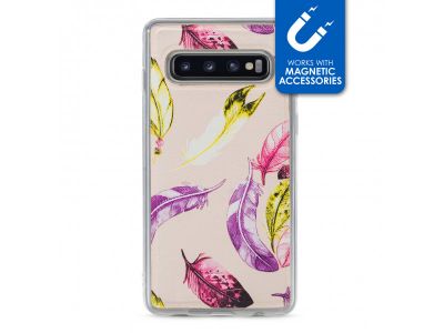My Style Magneta Case for Samsung Galaxy S10 Beige Feathers