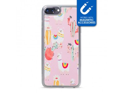 My Style Magneta Case voor Apple iPhone 6 Plus/6S Plus/7 Plus/8 Plus - Roze Alpaca