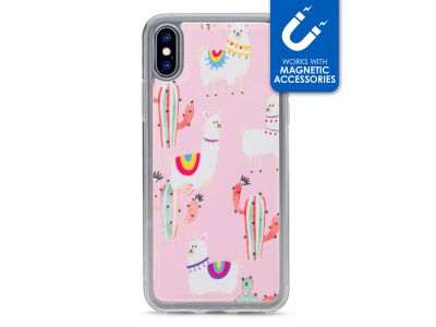 My Style Magneta Case voor Apple iPhone X/Xs - Roze Alpaca