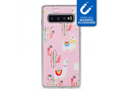 My Style Magneta Case voor Samsung Galaxy S10 - Roze Alpaca