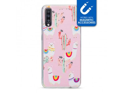 My Style Magneta Case voor Samsung Galaxy A70 - Roze Alpaca