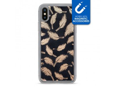My Style Magneta Case for Apple iPhone X/Xs Golden Feathers