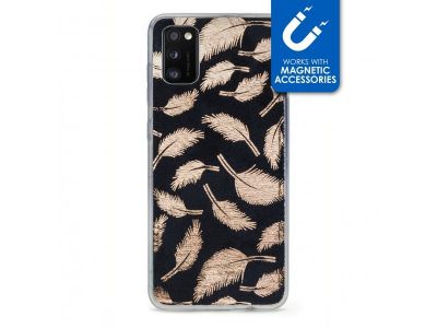 My Style Magneta Case for Samsung Galaxy A41 Golden Feathers