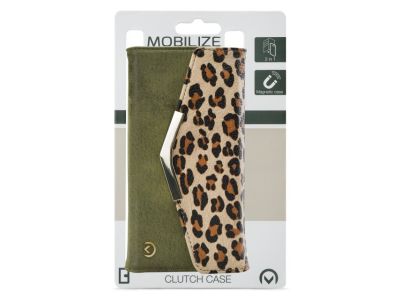 Mobilize 2in1 Gelly Clutch voor Apple iPhone 14 Pro Max - Groen/Luipaard