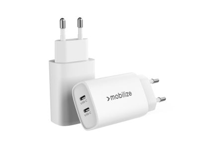 Mobilize Wall Charger 2x USB-C 45W with PD/PPS White