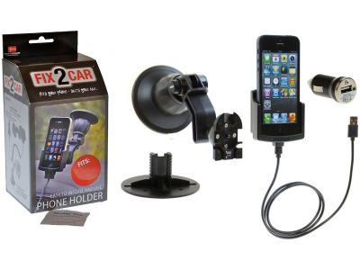 60203 Kram Fix2Car Active Holder Window incl. Car Charger & Griffin Data Cable Apple iPhone 5/5S/SE