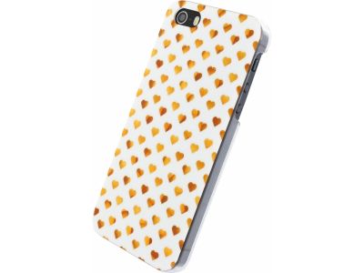 Xccess Hard Cover Apple iPhone 5/5S/SE White/Golden Hearts