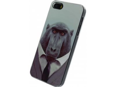 Xccess Metal Plate Cover Apple iPhone 5/5S/SE Funny Chimpanzee