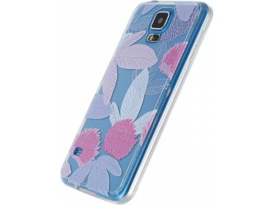 Xccess TPU/PC Case Samsung Galaxy S5/S5 Plus/S5 Neo Transparent/Floral Pink