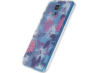 Xccess TPU/PC Case Samsung Galaxy S5/S5 Plus/S5 Neo Transparent/Floral Purple