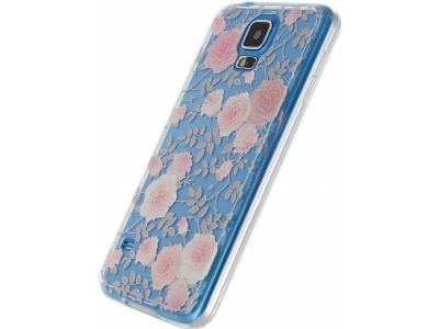 Xccess TPU/PC Case Samsung Galaxy S5/S5 Plus/S5 Neo Transparent/Floral Rose